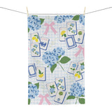 Mahjong Hydrangea Kitchen Towel Mahj Tile Decor Hostess Gift