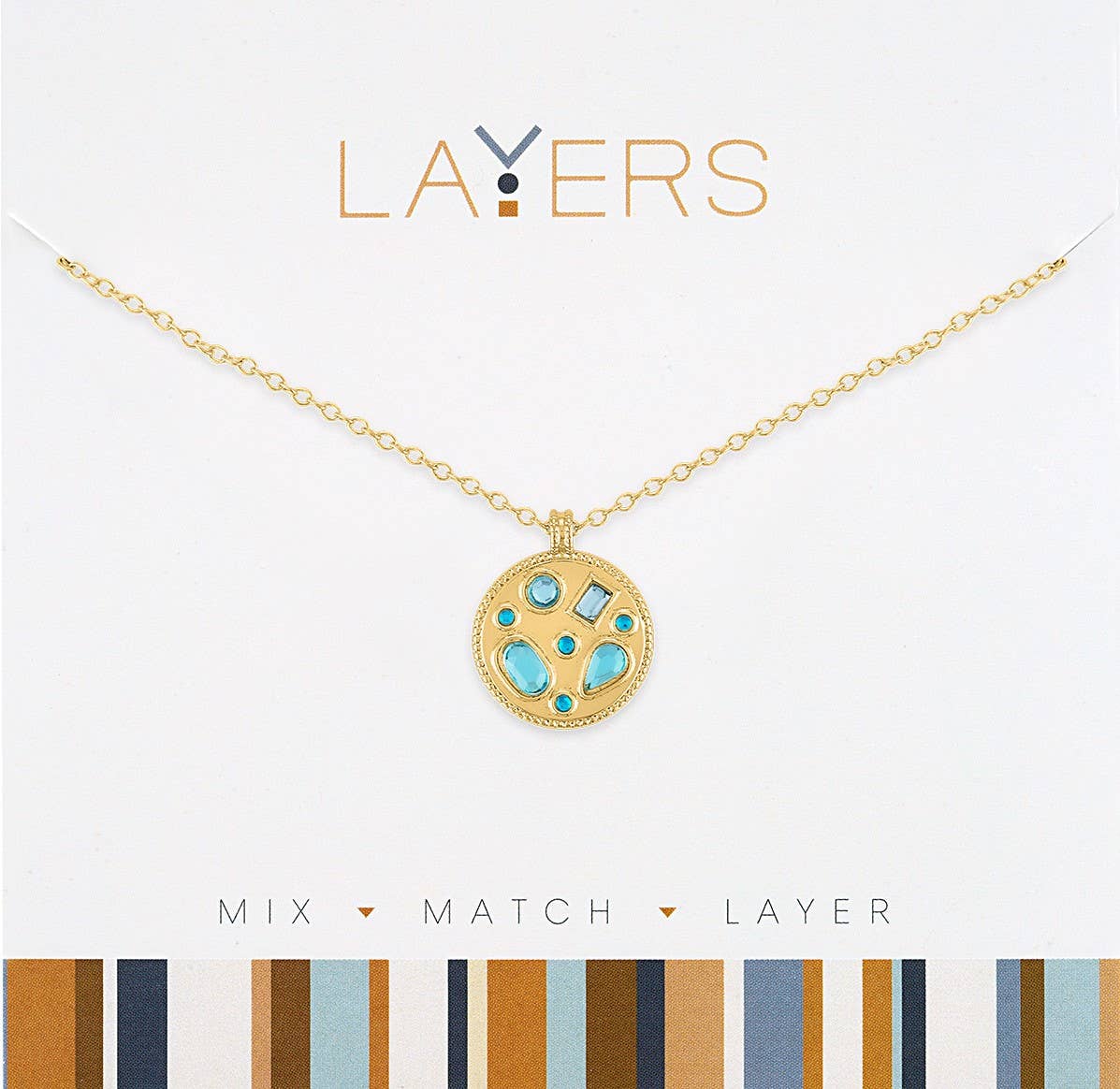 Gold Aquamarine Gemstones Necklace