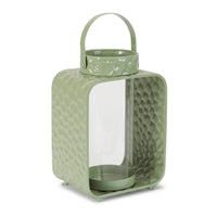 14" Sage Dimpled Lantern