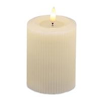 Fia Cream Stripe 3x4" Candle