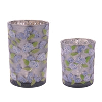 Hydrangea Glass Candleholder - 2 Sizes