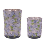 Hydrangea Glass Candleholder - 2 Sizes