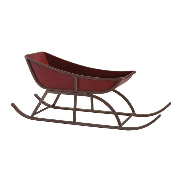 Red Iron Holiday Sleigh for Christmas home decor from Magnolias Home Decor
