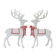White Resin Deer with Bow for Christmas home decor from Magnolias Home Decor