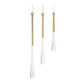 Gold Icicle Ornament Set for Christmas home decor from Magnolias Home Decor