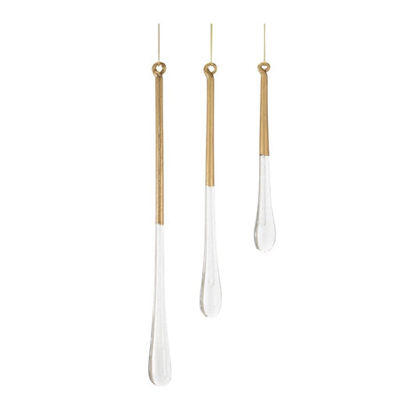 Gold Icicle Ornament Set for Christmas home decor from Magnolias Home Decor