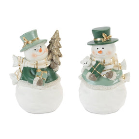 Green Gift Snowman for Christmas home decor from Magnolias Home Decor