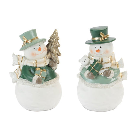 Green Gift Snowman for Christmas home decor from Magnolias Home Decor