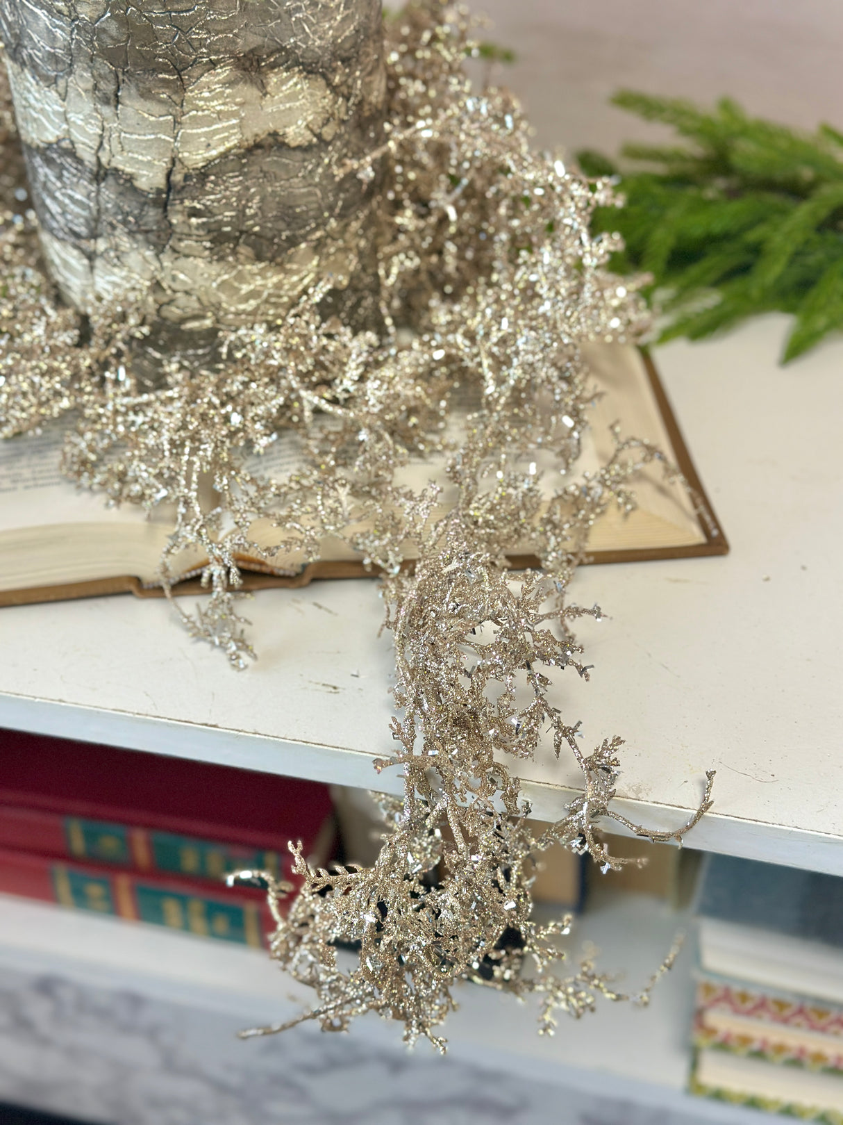 6' Sparkling Angel Fern Garland