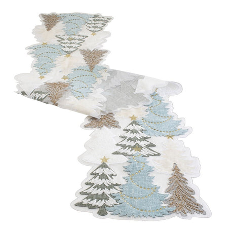 Modern Holiday Tree Table Runner for Christmas home decor from Magnolias Home Decor