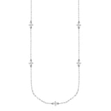 Believer Cross Station Necklace in Silver