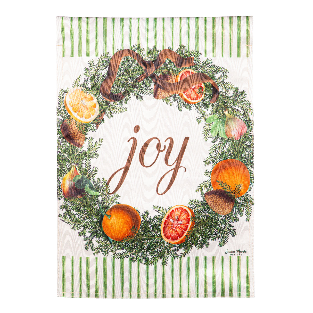 Joy Wreath Moire Garden Flag