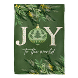 Greenery Joy To The World Suede Garden Flag