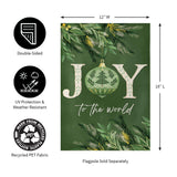 Greenery Joy To The World Suede Garden Flag