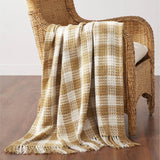 Golden Wheat Heritage Check Throw Blanket