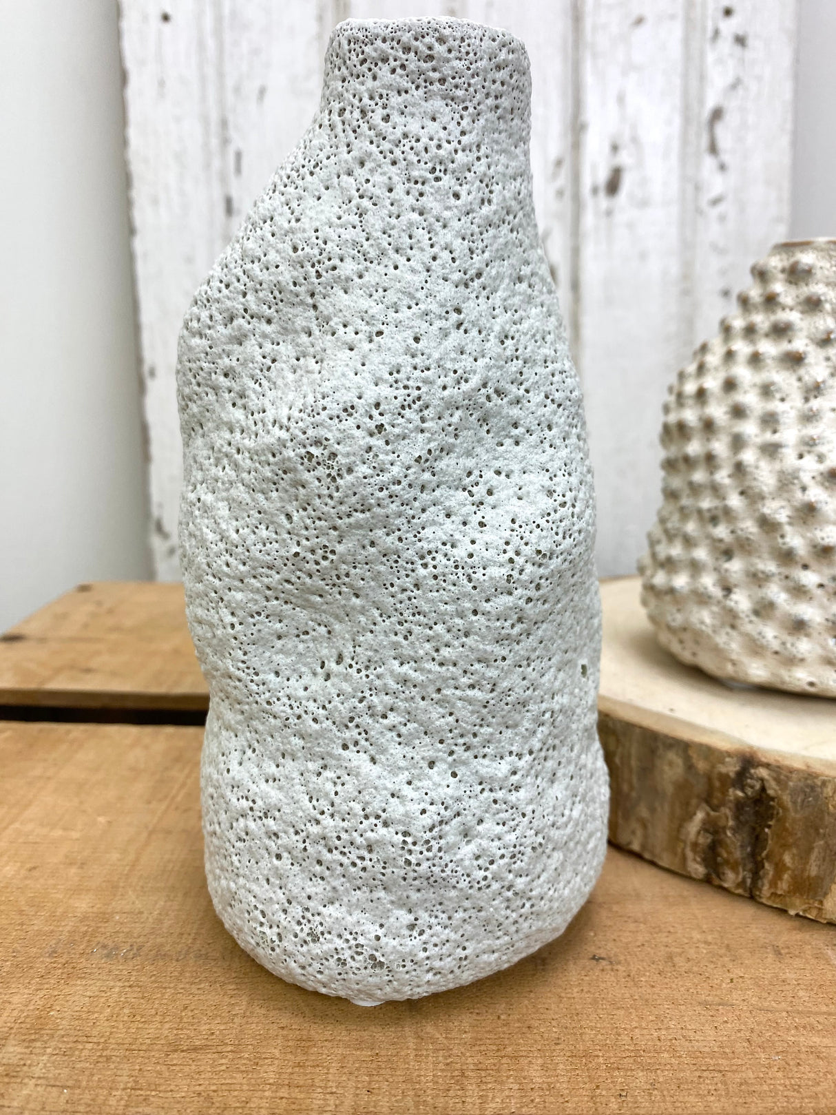 Coarse Stoneware Organic Vases Set of 2