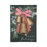 Close-up of golden bells applique garden flag detail from Magnolias Home Decor