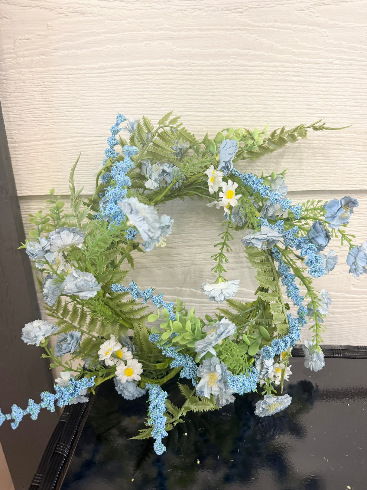 Mixed Flower Mini Blue Candle Ring
