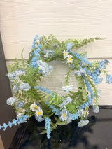 Mixed Flower Mini Blue Candle Ring