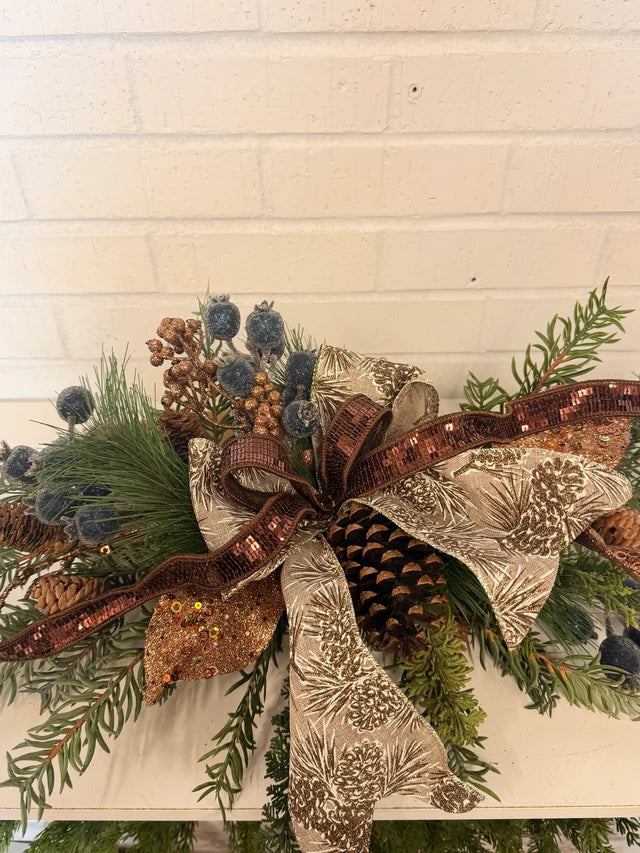 30" Pinecone Sparkle Swag