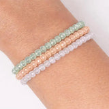 White Stretchy Facet Mila-Mix Bracelet