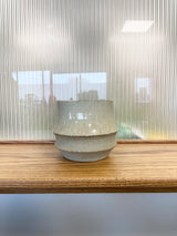 Tall Many Layers Tan Stoneware Planter