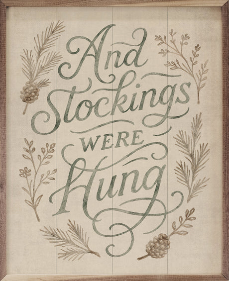 And Stockings Were Hung White Wood Art