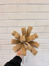 Taupe Snow Ribbon Spray