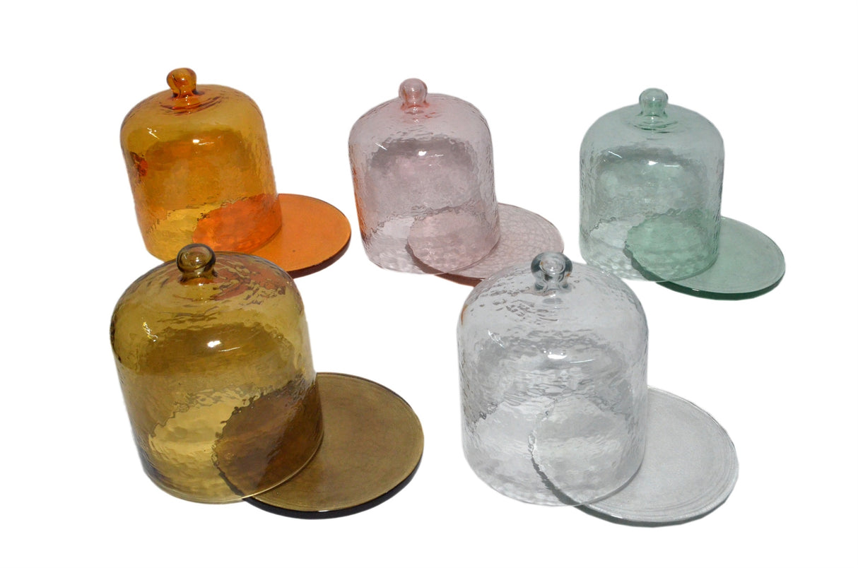 Cake Recycled Glass Dome & Plate