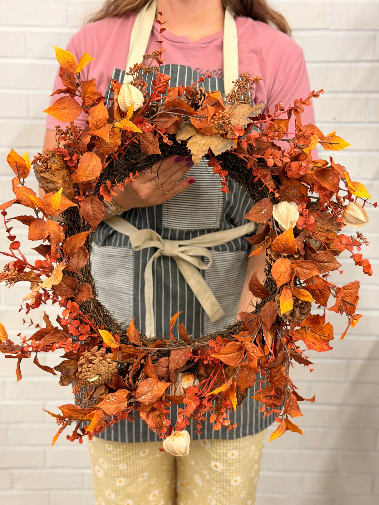 24" Pinecone Fall Mixed Wreath