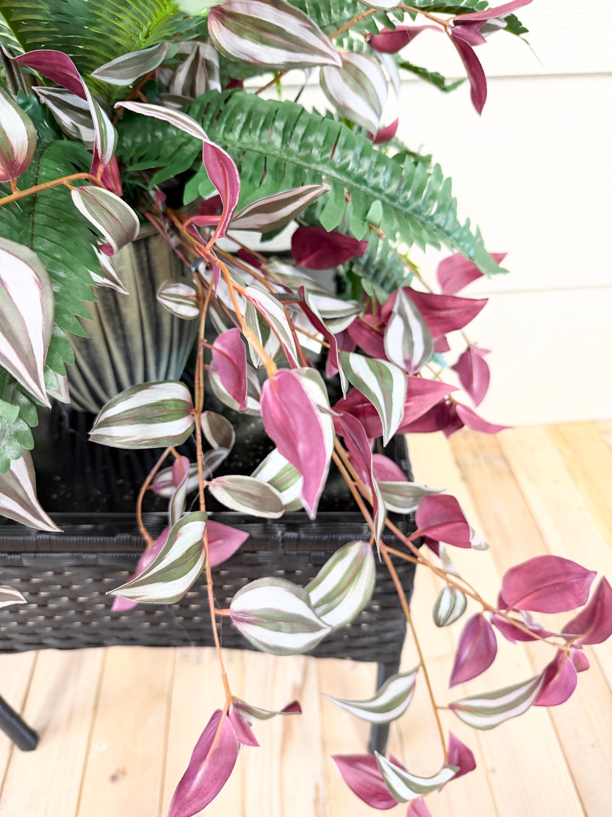 27" UV Protected Burgundy Falls Porch Pot