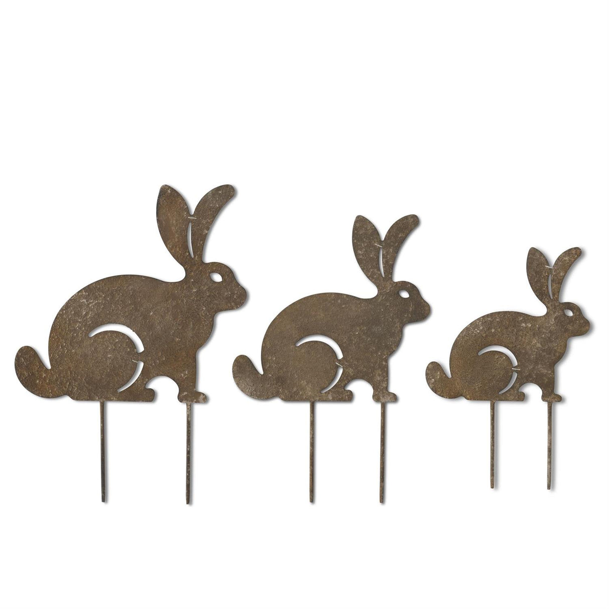 Rusty Metal Rabbit Garden Stake- 3 Sizes