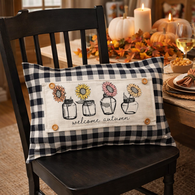 Autumn Sunflowers Interchangeable Pillow Panel