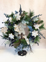 24" Snowflake Wishes Wreath