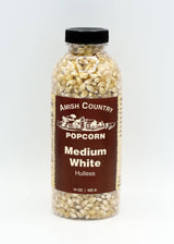 14oz Bottle of Medium White Hulless Popcorn