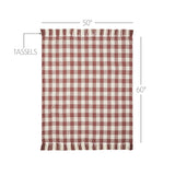 Dusty Rose Heritage Check Throw Blanket with Fringe