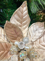 Champagne Toast Poinsettia Stem