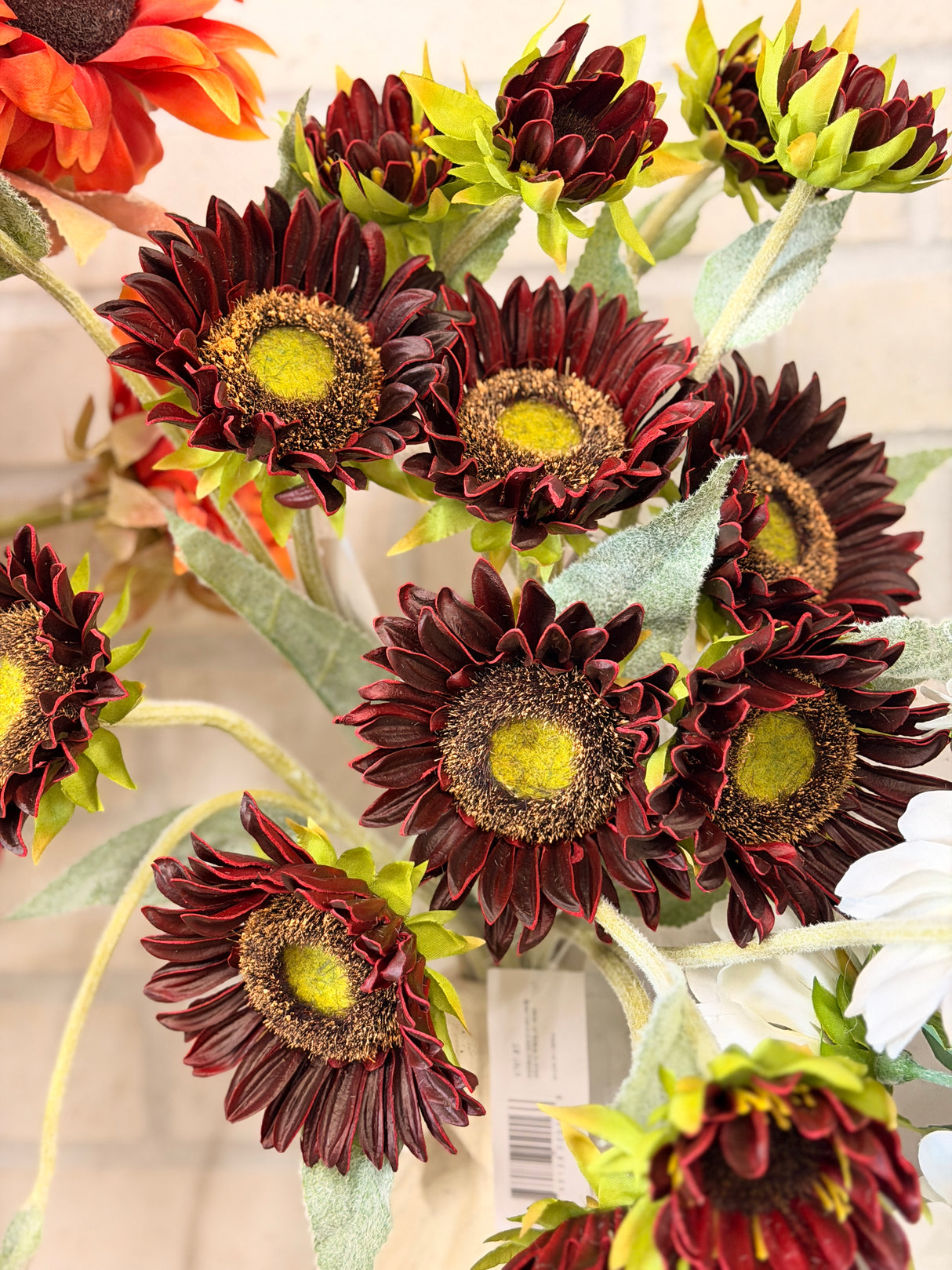 Rust Real Touch Double Sunflower Stem
