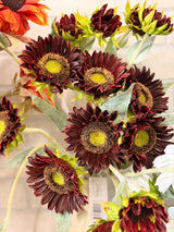 Rust Real Touch Double Sunflower Stem