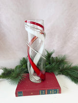 Red Swirl Glass Vase