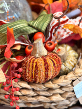 Handmade Cotton Chenille & Mango Wood Pumpkin - 3 Styles