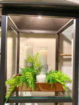 Cream Moving LED Glass Candle Set