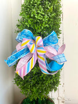 11" Blue Bunny Easter Bow