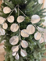 Silver Glittered Paddle Leaf Pick