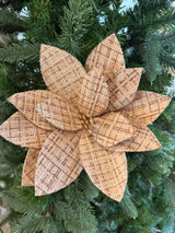 Natural Plaid Poinsettia Stem
