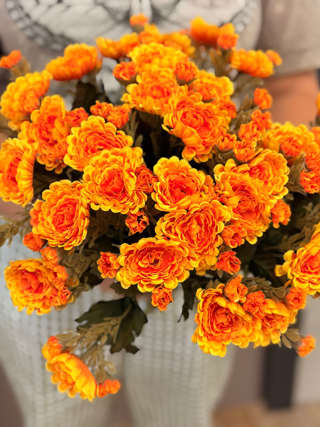 Yellow Orange Mini Mum Bush
