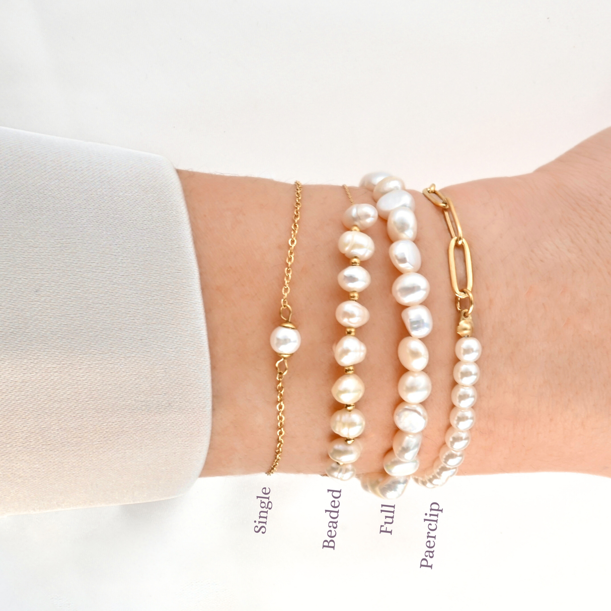 18k Dainty Pearl Waterproof Bracelet