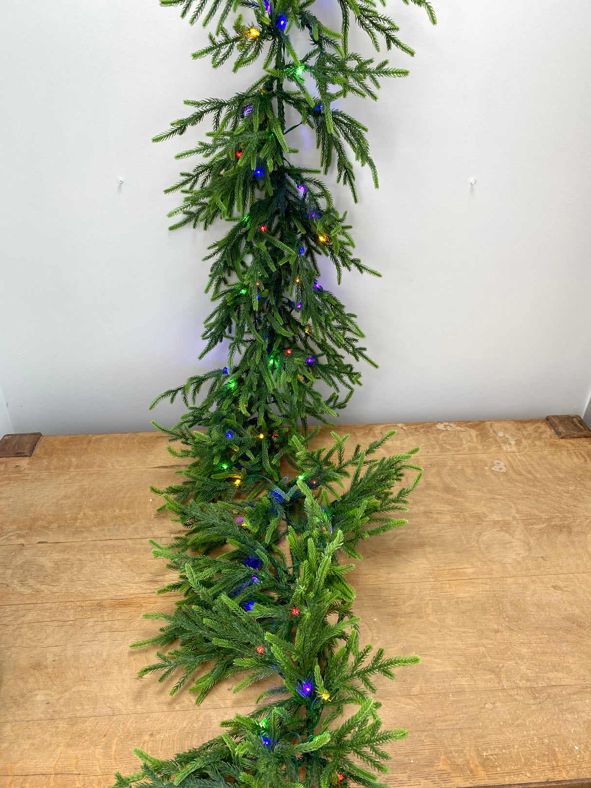 76” Green Oversized Norfolk Lighted Garland Multi & Warm