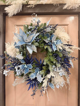 27" Silver Ice Cascade Wreath