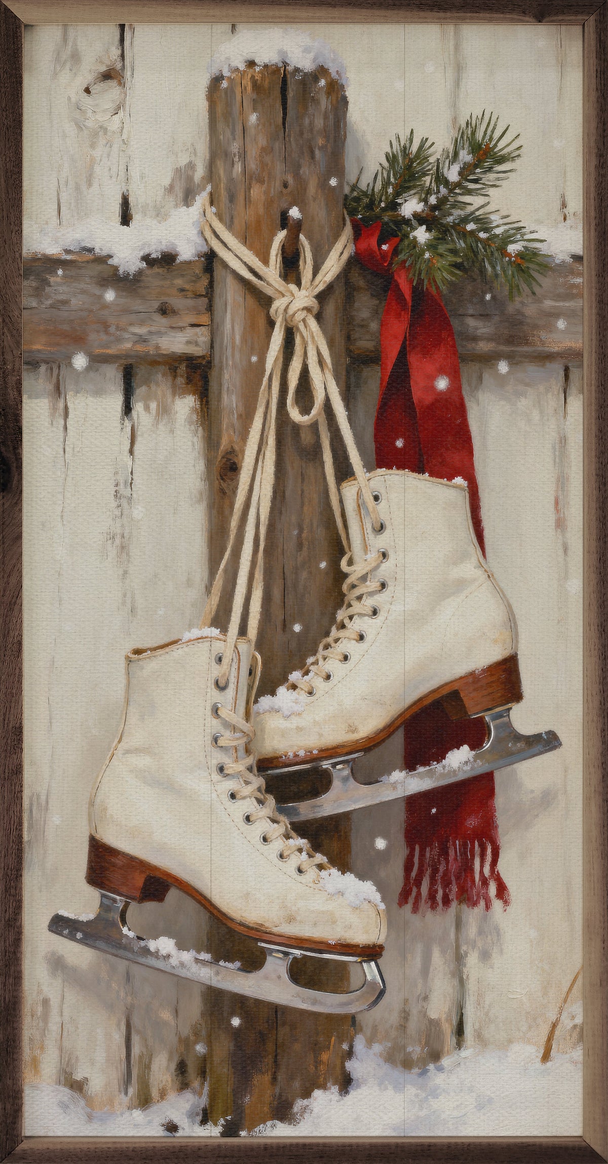 Ice Skates Hanging Wood Art